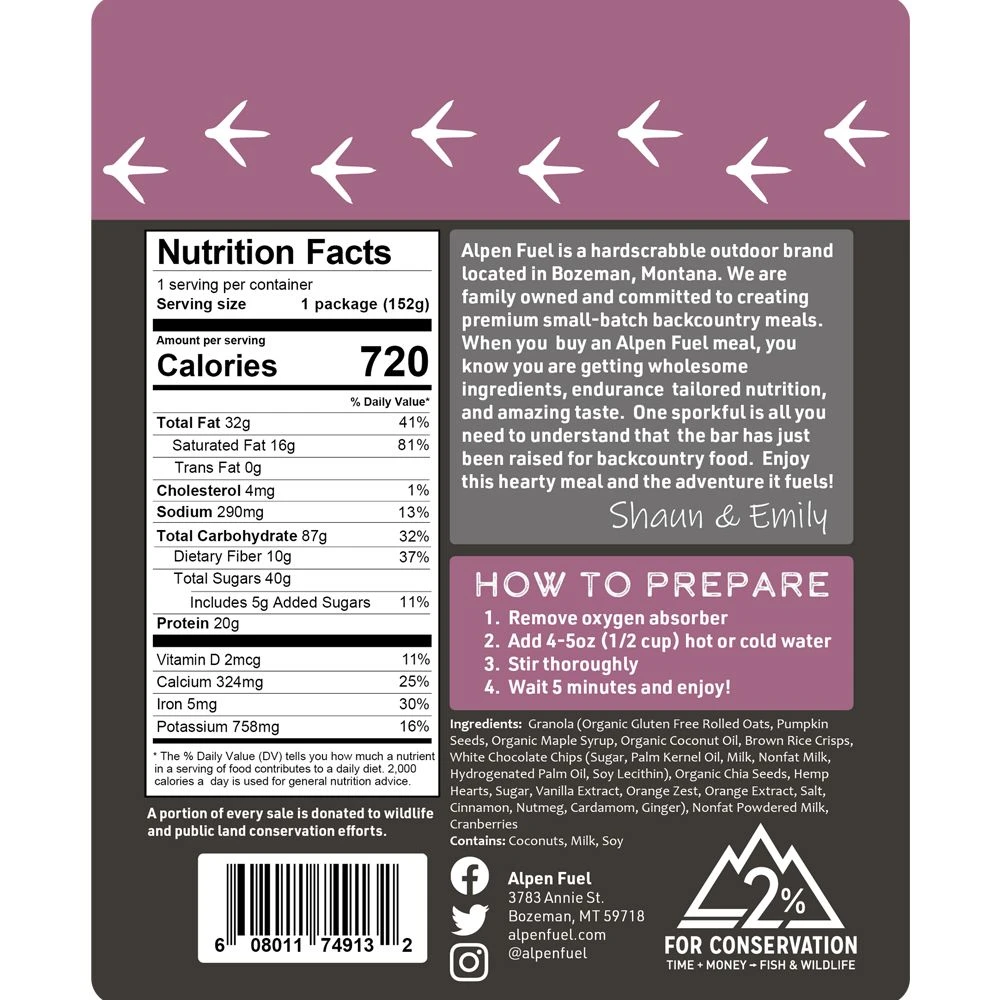 Alpen Fuel Cranberry White Chocolate Granola (Nut Free) Breakfast Meal 2 Alpen Fuel Cranberry White Chocolate Granola (Nut Free) Breakfast Meal - Image 2