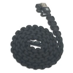 Dark Energy Paracord Charging Cable -Stone Glacier Shop dark energy paracord cables blk 2