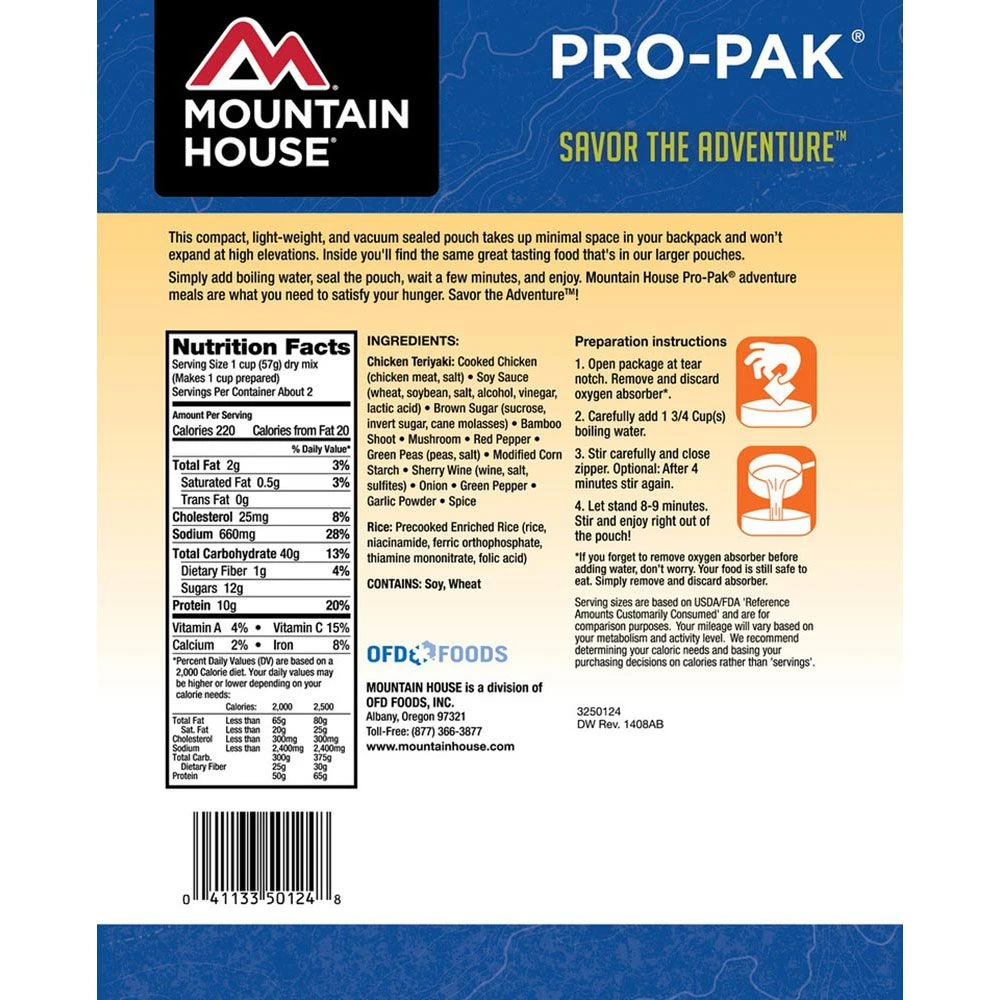 Mountain House Chicken Teriyaki With Rice Pro-Pak 2 Mountain House Chicken Teriyaki With Rice Pro-Pak - Image 2