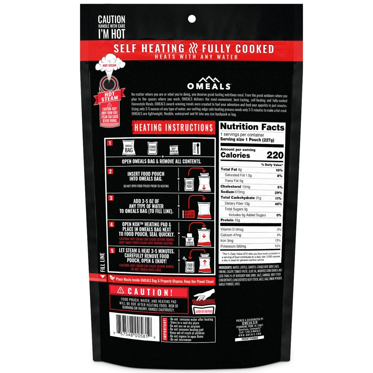 Omeals Lentils With Beef Homestyle Meal 2 Omeals Lentils With Beef Homestyle Meal - Image 2