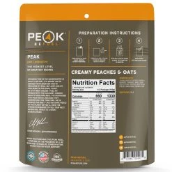 Peak Refuel Creamy Peaches And Oats Pouch -Stone Glacier Shop peak refuel creamy peaches and oats pouch 2