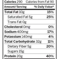 PROBAR Base Peanut Butter Chocolate Protein Bar - 12-Pack -Stone Glacier Shop probar core peanutbutter chocolate nutritionpanel 1